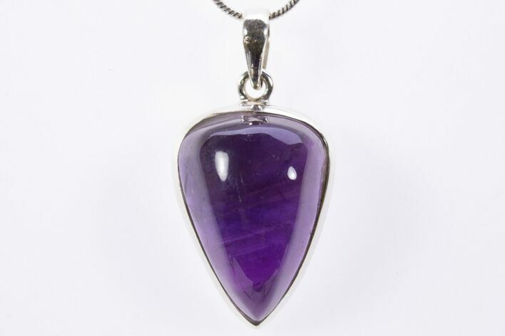 Polished Amethyst Pendant (Necklace) - Sterling Silver #303163